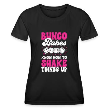 Bunco Dice Game - Women's Functional T-Shirt - black - Front - AI Model Female 172 light (172cm)