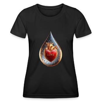 Liebe in einem Tropfen - Frauen Funktions-T-Shirt - Schwarz - Vorne - AI Model Female 172 light (172cm)