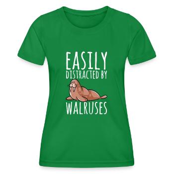 Walross - Frauen Funktions-T-Shirt - Kelly Green - Vorne - AI Model Female 172 dark (172cm)