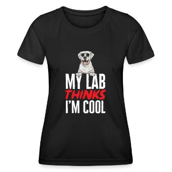Labrador Retriever blanc Labrador Labrador blanc - T-shirt sport Femme - noir - Devant - AI Model Female 172 light (172cm)