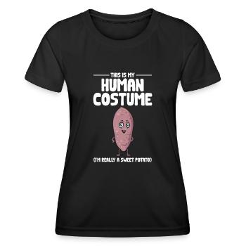 Légumes-racines de patates douces - T-shirt sport Femme - noir - Devant - AI Model Female 172 light (172cm)
