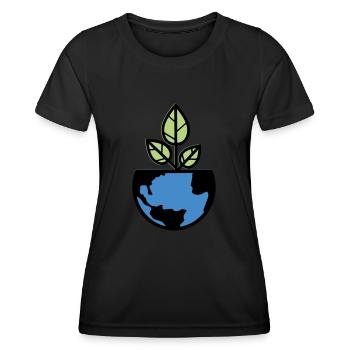 Planète Terre - T-shirt sport Femme - noir - Devant - AI Model Female 172 light (172cm)
