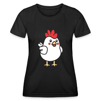 Poulet - T-shirt sport Femme - noir - Devant - AI Model Female 172 light (172cm)