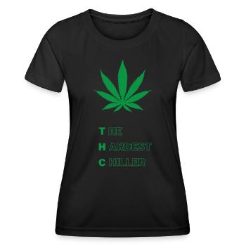 THC Design Cannabisblatt Weed Hanf 420 Marihuana - Frauen Funktions-T-Shirt - Schwarz - Vorne - AI Model Female 172 light (172cm)
