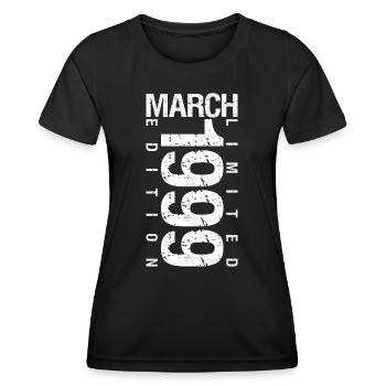 March 1999 March Anniversary March 1999 - Women's Functional T-Shirt - black - Front - AI Model Female 172 light (172cm)