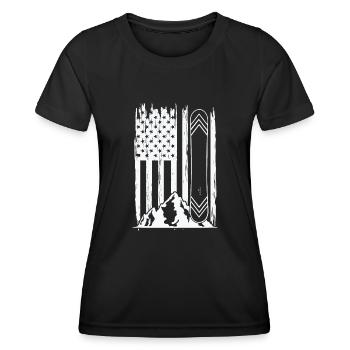 Idée cadeau snowboarding pour snowboarders Snowboar - T-shirt sport Femme - noir - Devant - AI Model Female 172 light (172cm)