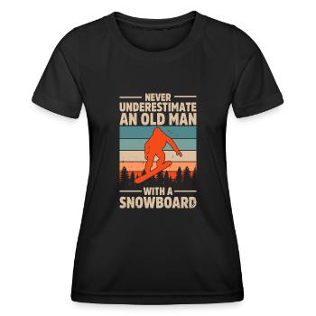 Snowboarding Geschenkidee für Snowboarder Snowboar - Frauen Funktions-T-Shirt - Schwarz - Vorne - AI Model Female 172 light (172cm)