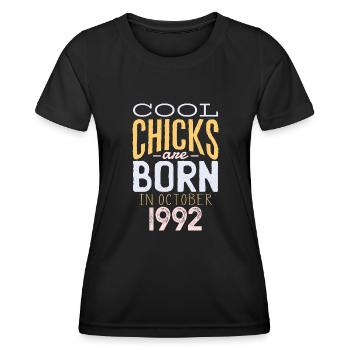 Oktober 1992 - 30. Geburtstag Geschenk. Legende. - Frauen Funktions-T-Shirt - Schwarz - Vorne - AI Model Female 172 light (172cm)