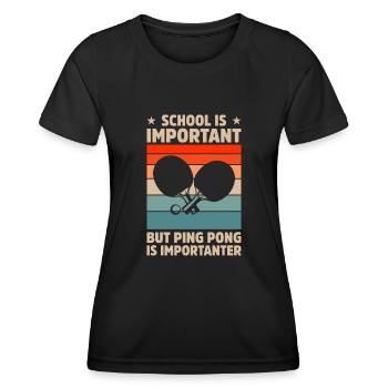 Joueur de tennis de table cadeau ping-pong tennis de table - T-shirt sport Femme - noir - Devant - AI Model Female 172 light (172cm)