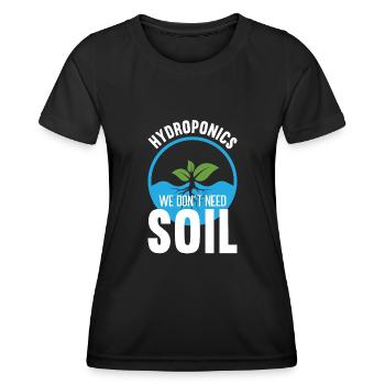Hydroponik Indoor-Gartenbau - Frauen Funktions-T-Shirt - Schwarz - Vorne - AI Model Female 172 light (172cm)