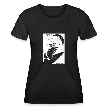 Laika URSS URSS Chien de l’espace cadeau Russie - T-shirt sport Femme - noir - Devant - AI Model Female 172 light (172cm)