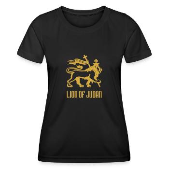 Lion of Judan Gift Saying Jewish Hanukkah - Women's Functional T-Shirt - black - Front - AI Model Female 172 light (172cm)