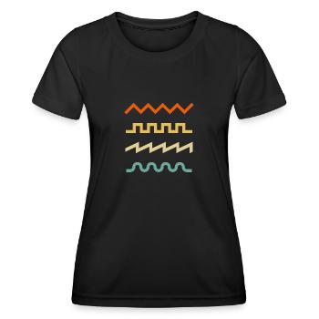Schallwellen Synthesizer Musik Musiker Geschenk - Frauen Funktions-T-Shirt - Schwarz - Vorne - AI Model Female 172 light (172cm)