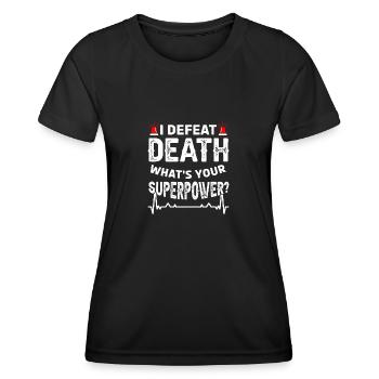 Krankenwagen Ambulanz Sanitäter Outfit - Frauen Funktions-T-Shirt - Schwarz - Vorne - AI Model Female 172 light (172cm)