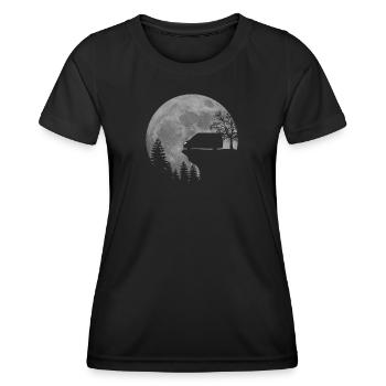 Camper Van, Kastenwagen, Wohnmobil, Mond - Frauen Funktions-T-Shirt - Schwarz - Vorne - AI Model Female 172 light (172cm)