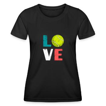 Amour Tennis Amour Tennis Jouer Rétro Cadeau - T-shirt sport Femme - noir - Devant - AI Model Female 172 light (172cm)