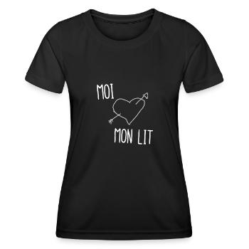 moi mon lit - T-shirt sport Femme - noir - Devant - AI Model Female 172 light (172cm)
