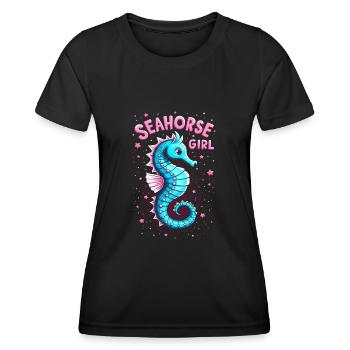 Seahorse Girl - Frauen Funktions-T-Shirt - Schwarz - Vorne - AI Model Female 172 light (172cm)