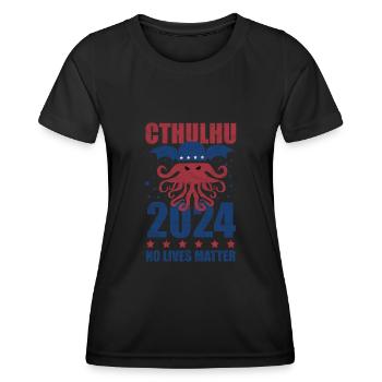 Cthulhu 2024 - Politischer Wahlkampf ohne Leben - Frauen Funktions-T-Shirt - Schwarz - Vorne - AI Model Female 172 light (172cm)