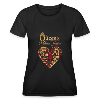 Jubilé de platine de la reine britannique 70 ans - T-shirt sport Femme - noir - Devant - AI Model Female 172 light (172cm)