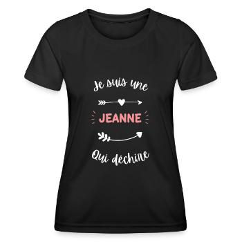 Je suis une Jeanne qui déchire - T-shirt sport Femme - noir - Devant - AI Model Female 172 light (172cm)