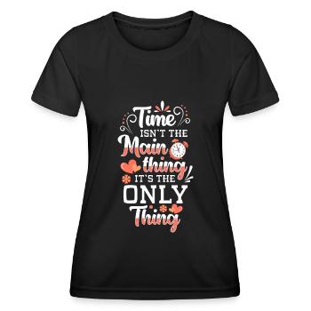 Sanduhr Lebenszeit Countdown - Frauen Funktions-T-Shirt - Schwarz - Vorne - AI Model Female 172 light (172cm)