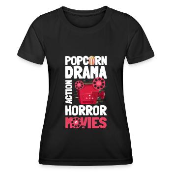 Filmliebhaber Action Hollywood - Frauen Funktions-T-Shirt - Schwarz - Vorne - AI Model Female 172 light (172cm)