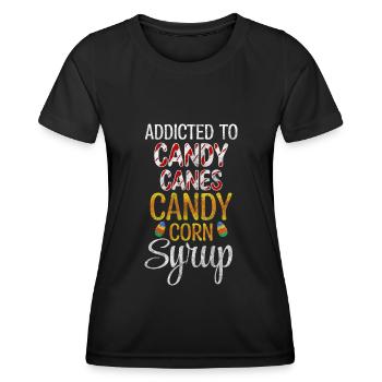 Dessert sucette gourmande - T-shirt sport Femme - noir - Devant - AI Model Female 172 light (172cm)
