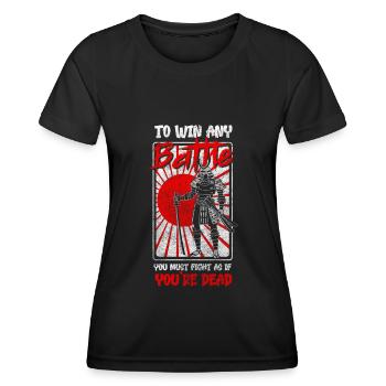 Kämpfer Kampfkunst Asiatisch Schwertkampf - Frauen Funktions-T-Shirt - Schwarz - Vorne - AI Model Female 172 light (172cm)