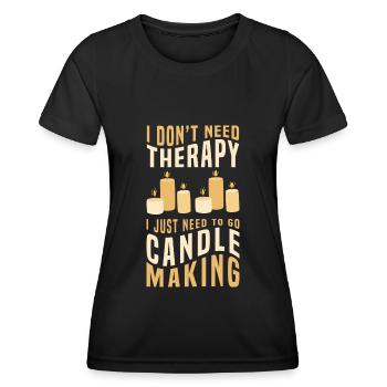 bougie date sortie mèche - T-shirt sport Femme - noir - Devant - AI Model Female 172 light (172cm)