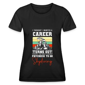 Skidiving Adrenaline Flying - Women's Functional T-Shirt - black - Front - AI Model Female 172 light (172cm)