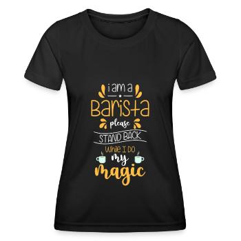 Espresso Caféine Portafilter - T-shirt sport Femme - noir - Devant - AI Model Female 172 light (172cm)