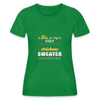 This is my Ugly Christmas Sweater - T-shirt sport Femme - vert - Devant - AI Model Female 172 dark (172cm)