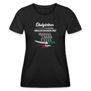Obstgärtner Endlich Eigener Chef Gärtnerei Meister - Frauen Funktions-T-Shirt - Schwarz - Vorne - AI Model Female 172 light (172cm)