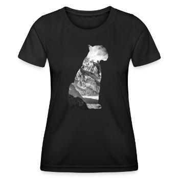 Schneeleopard - Frauen Funktions-T-Shirt - Schwarz - Vorne - AI Model Female 172 light (172cm)