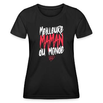 Meilleure maman du monde - T-shirt sport Femme - noir - Devant - AI Model Female 172 light (172cm)