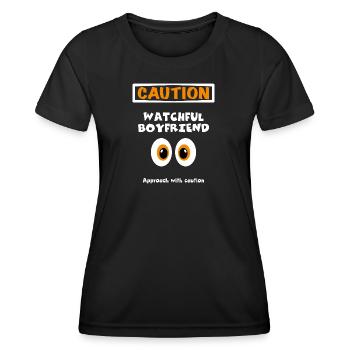 Vorsicht wachsamer Freund, nicht anfassen - Frauen Funktions-T-Shirt - Schwarz - Vorne - AI Model Female 172 light (172cm)