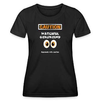 Vorsicht wachsame Freundin, nicht anfassen - Frauen Funktions-T-Shirt - Schwarz - Vorne - AI Model Female 172 light (172cm)