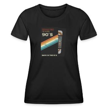 Zurück in die 90´s VHS - Frauen Funktions-T-Shirt - Schwarz - Vorne - AI Model Female 172 light (172cm)