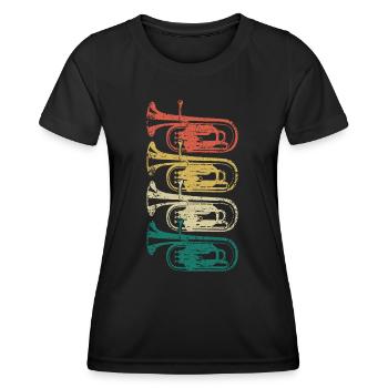 Euphonium Horn Orchester Musiker Blasinstrument - Frauen Funktions-T-Shirt - Schwarz - Vorne - AI Model Female 172 light (172cm)
