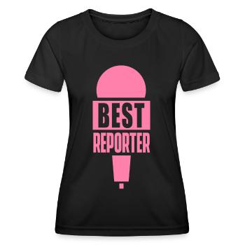 Reporter Korrespondent Journalist Medien Beruf - Frauen Funktions-T-Shirt - Schwarz - Vorne - AI Model Female 172 light (172cm)
