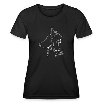 Rough Collie Profil Hunde Hund Wilsigns - Frauen Funktions-T-Shirt - Schwarz - Vorne - AI Model Female 172 light (172cm)