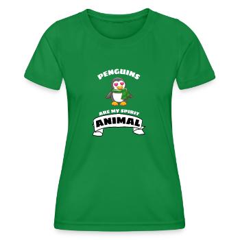 Amoureux des animaux Cœur Antarctique Oiseau animal Pingouin - T-shirt sport Femme - vert - Devant - AI Model Female 172 dark (172cm)