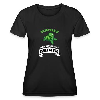 Sea Creature Ocean Animal Gift Cute Turtle - Women's Functional T-Shirt - black - Front - AI Model Female 172 light (172cm)