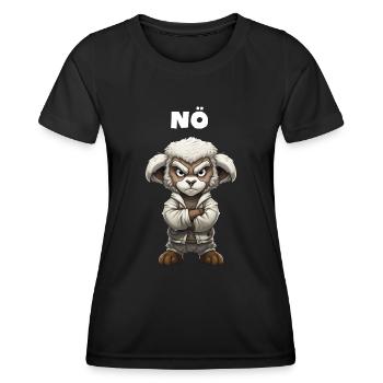 Schaf sagt Nö Kein Bock Nerv nicht Schäfchen - Frauen Funktions-T-Shirt - Schwarz - Vorne - AI Model Female 172 light (172cm)