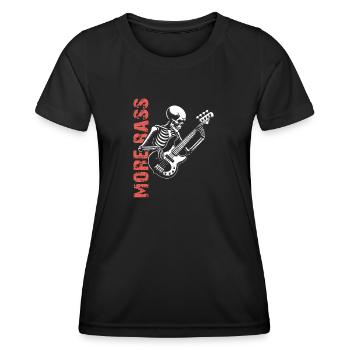Plus Basse - Skeleton avec Basse - T-shirt sport Femme - noir - Devant - AI Model Female 172 light (172cm)