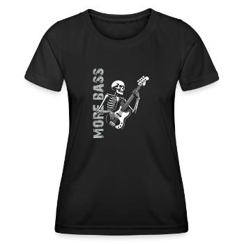 Plus Basse - Skeleton avec Basse - T-shirt sport Femme - noir - Devant - AI Model Female 172 light (172cm)