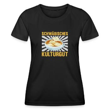 SCHWÄBISCHES KULTURGUT - Frauen Funktions-T-Shirt - Schwarz - Vorne - AI Model Female 172 light (172cm)