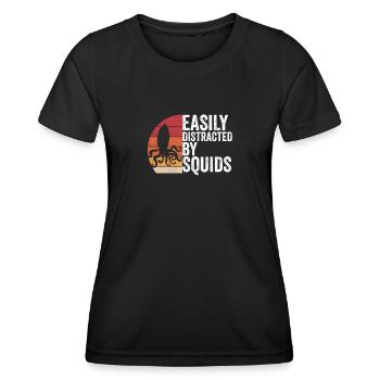 Squid Giant squid Seafood - Women's Functional T-Shirt - black - Front - AI Model Female 172 light (172cm)