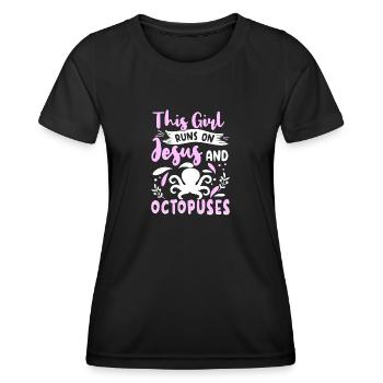 Octopus Outfit Octopus Octopus - Women's Functional T-Shirt - black - Front - AI Model Female 172 light (172cm)